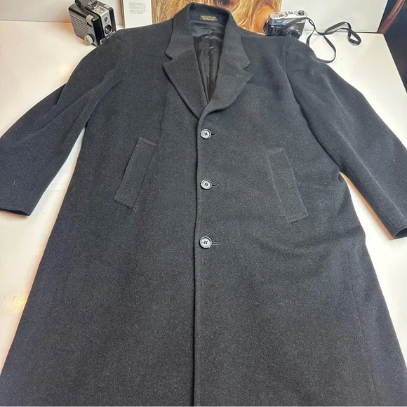 Gianfranco Ruffini Men's Black Wool Coat